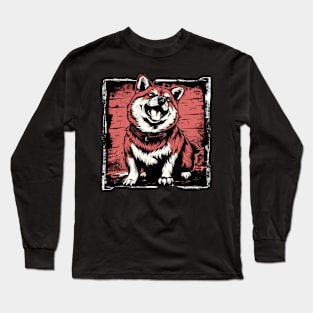 Retro Art Shiba Inu Dog Lover Long Sleeve T-Shirt